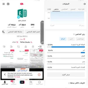 حساب تيكتوك 38 الف متابع