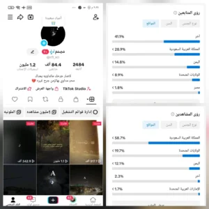 حساب تيك توك 84 الف متابع