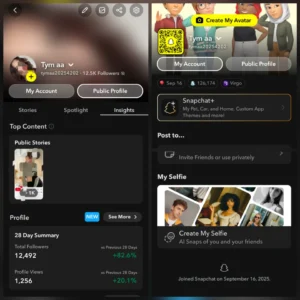 حساب سناب 12.5 الف متابع